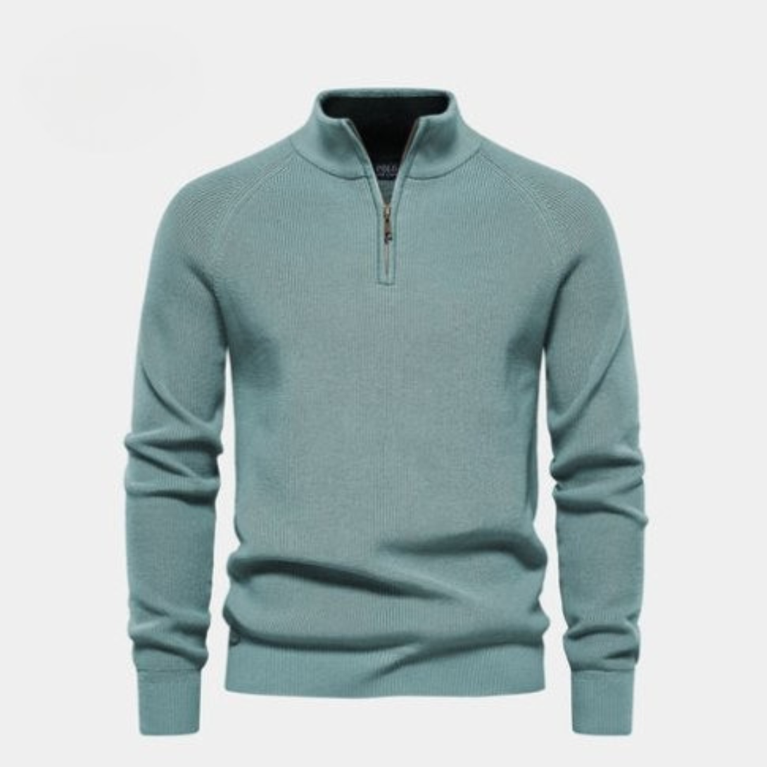 Half-Zip Soft Wool Sweater
