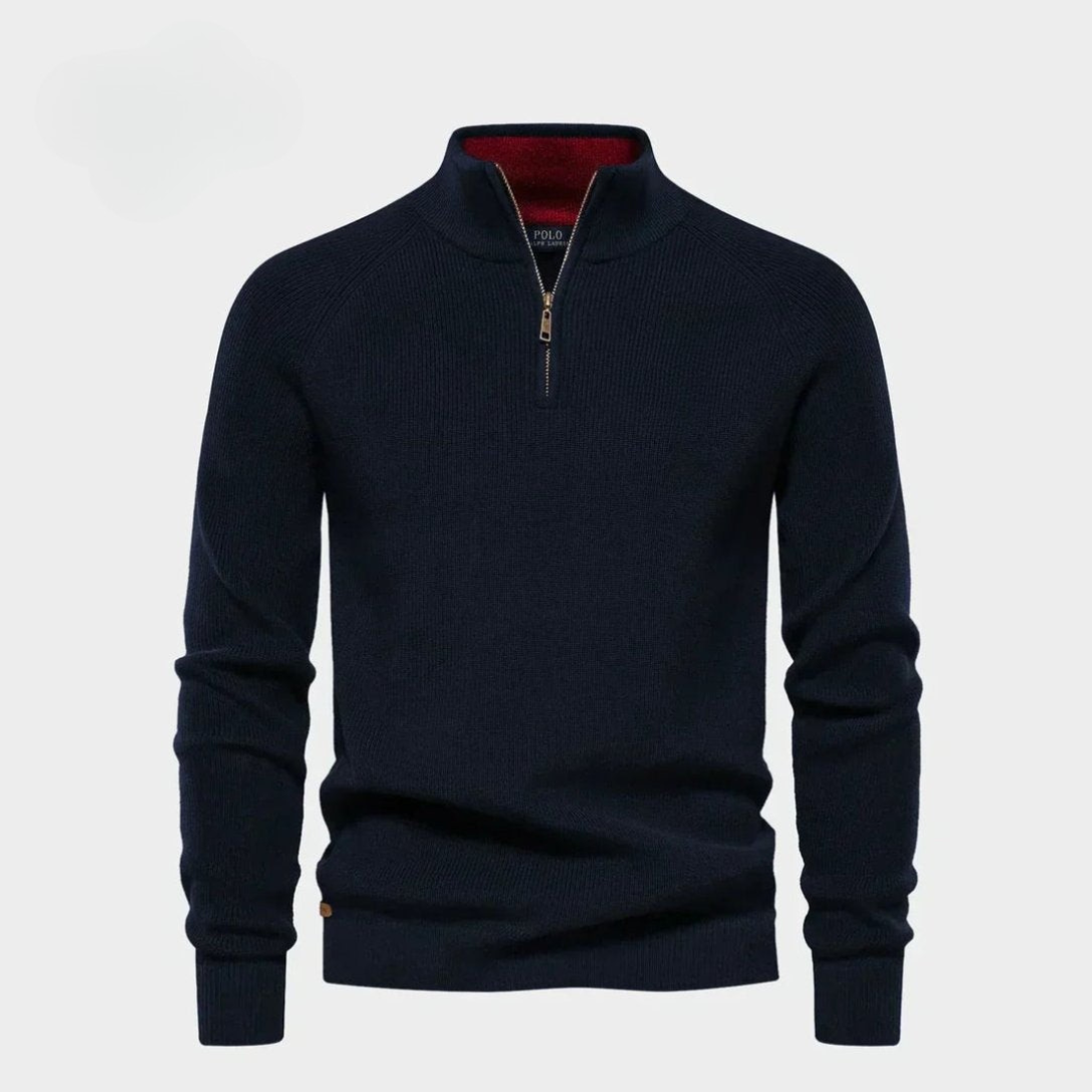 Half-Zip Soft Wool Sweater